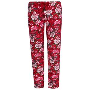 Elegant Emily Women's Floral Polysuede Open Bottom Pajama Pants